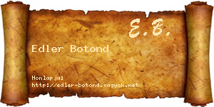 Edler Botond névjegykártya